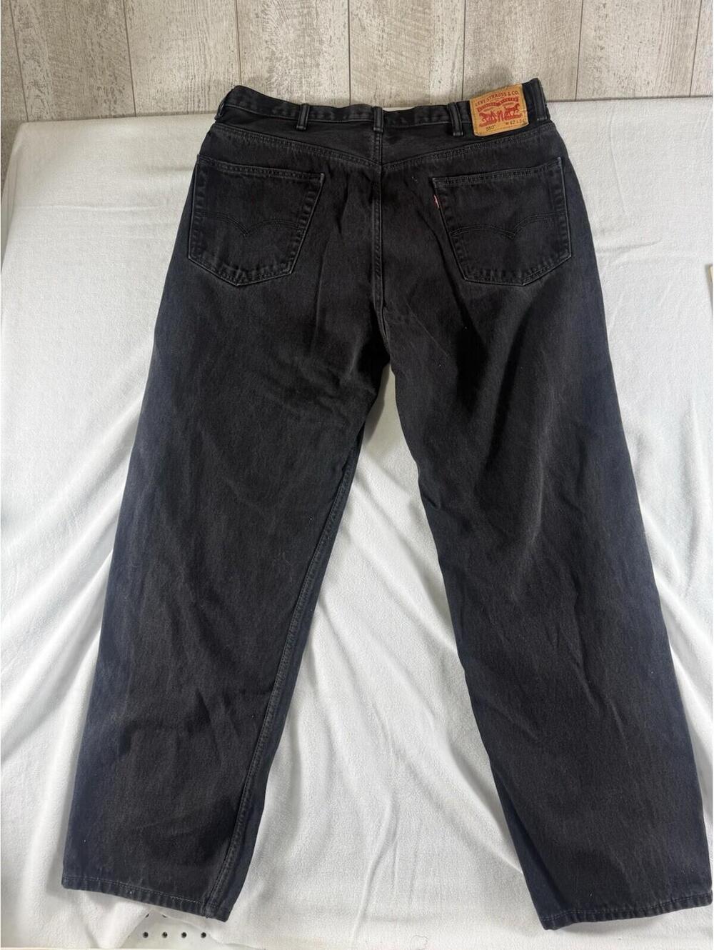 Levi’s 550 Black Denim Jeans Mens 42 Streetwear Baggy Skate Hip Hop Relaxed Fit - Picture 3 of 7